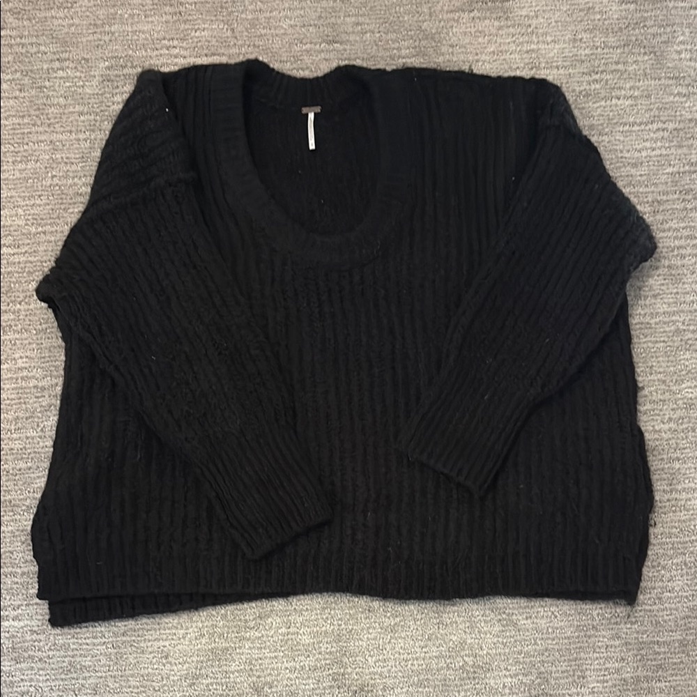 Free people black womans sweater